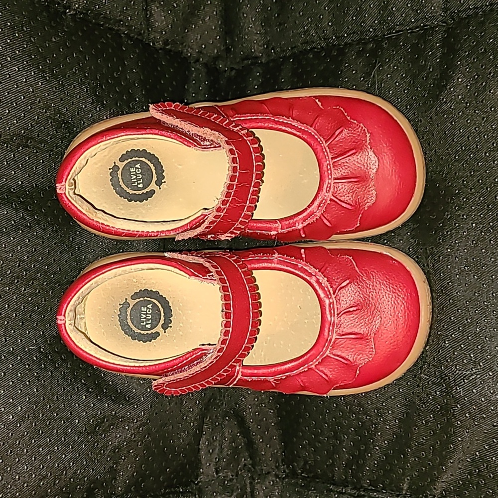 Livie&Luca Ruche Mary Jane Shoes Size 10 Toddler Color Red